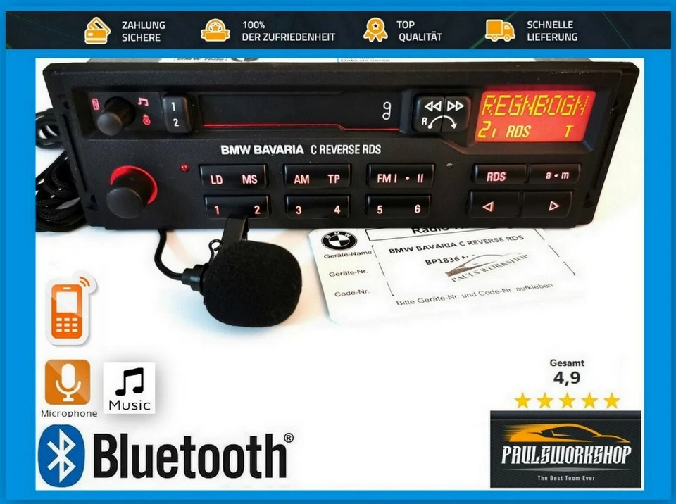 Original BMW BAVARIA C REVERSE RDS Bluetooth 5.0 + MusicStreaming + Mikrofon Mic - Bild 1 von 2
