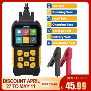Car Battery Tester 12V 24V Battery Load Tester Charging Cranking Analyzer Tool - Foto 1 di 16