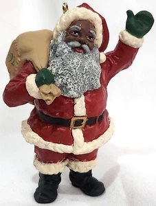 Hallmark African American CHEERFUL SANTA Christmas Ornament dated 1992 NO BOX - Picture 1 of 11