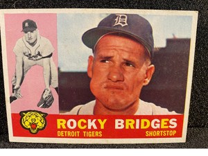 1960  TOPPS BASEBALL #22 - ROCKY BRIDGES - DETROIT TIGERS -  EXC/NMT