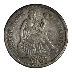 1887-P sitzender Liberty Groschen gute Details vollständiges Datum - Bild 1 von 2