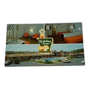 Cartolina Holiday Inn Montgomery Alabama Multiview c1963 Old Cars Cromo B735 - Foto 1 di 2
