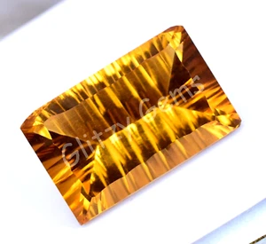 Natural Yellow Citrine 33.40 Ct Baguette Flawless Untreated Certified Gemstone - Picture 1 of 7