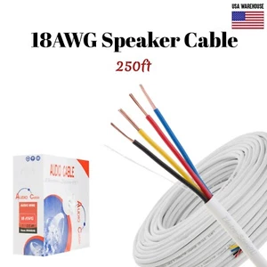 18 AWG Lautsprecherkabel 250 Fuß CL2 in Wand 18/4 Stärke 4 Leiter Bulk Audiokabel Neu - Bild 1 von 5