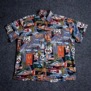 Camisa High Seas Trading Company Para Hombre XL Abotonada Ruta 66 Estampado Completo - Imagen 1 de 5