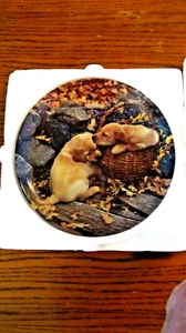 BRADFORD EXCHANGE PUPPY PLATE Two's Company Collection, "Brotherly Love" - Picture 1 of 4
