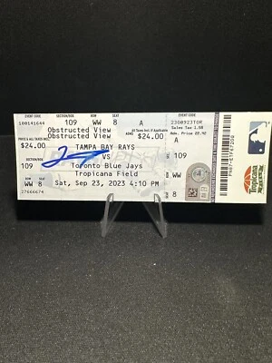 READ Junior Caminero Auto -MLB Debut -9/23/23 -TB Rays Ticket- MLB Authentic 🔥 - Image 1 of 4