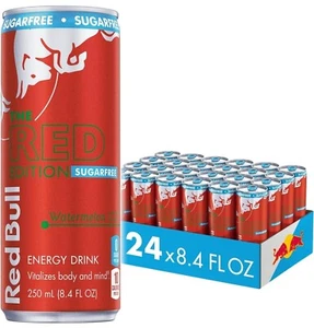 Red Bull Red Edition Sugar Free Energy Drink, Watermelon, 8.4 Fl Oz, Pack of 24 - Picture 1 of 1