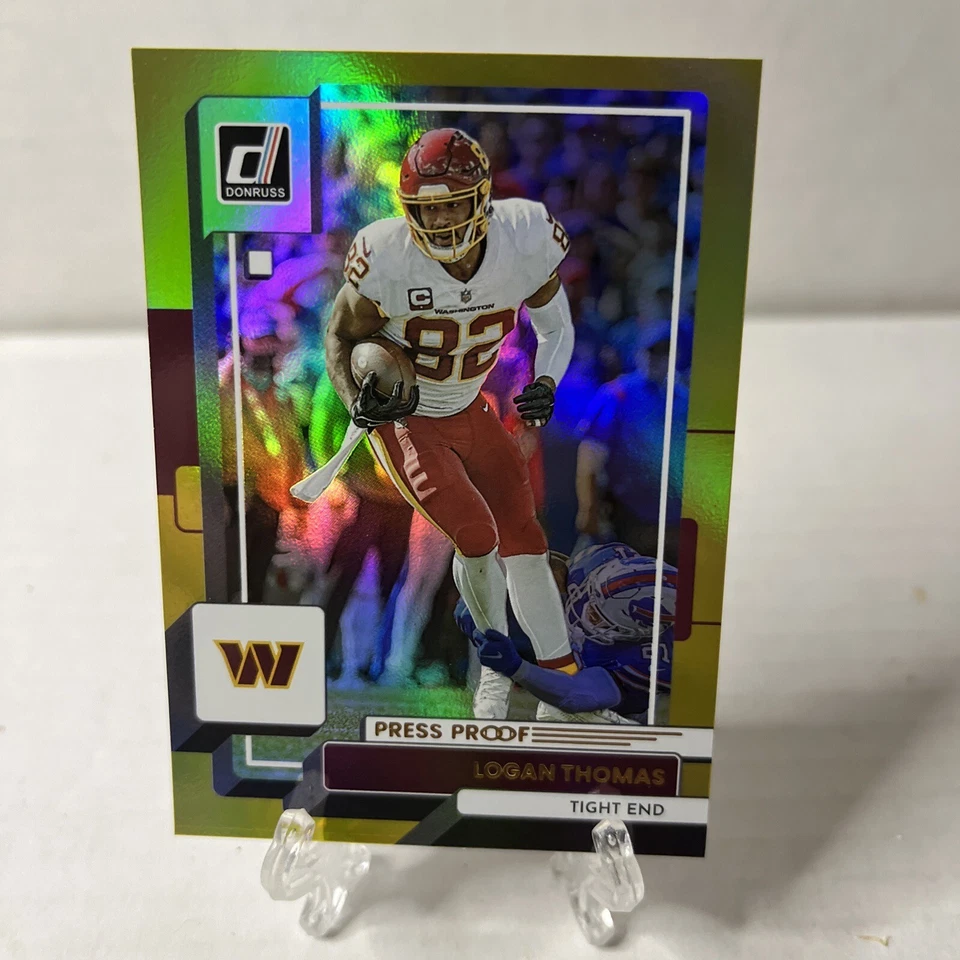 2022 Panini Donruss NFL - LOGAN THOMAS #179 - Gold Press Proof - Holo Prizm SP - Image 1 of 2