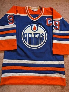 Maglia da hockey vintage NHL Pro Shops 1980 Edmonton Oilers Wayne Gretzky, taglia L - Foto 1 di 6