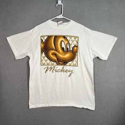 Camiseta De Colección Años 90 Disney Mickey Mouse Adulto Grande Blanca Hecha en EE. UU. Para Hombres Foto 1 de 4