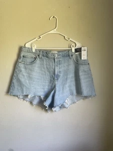Pantaloncini Abercrombie And Fitch Curve Love The 90s Relaxed Cutoff vita alta taglia 34 - Foto 1 di 5