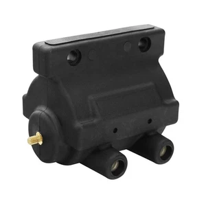 Black Dual Fire Twin Power Ignition Coil For Harley Sportster Big Twin 65-79 New - Picture 1 of 6