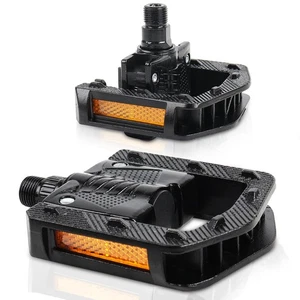 Folding Bike Pedals, Mountain Bike Pedals CNC Aluminum Bicycle Flat Pedals, 9... - Picture 1 of 8