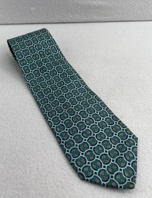 Robert Talbott Studio Corbata de Seda Azul Teal Para Hombre Vestido Geométrico Trabajo Foto 1 de 4