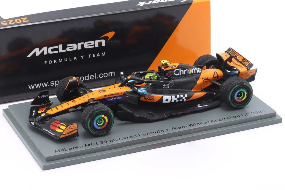 Spark 1/43 Scale S9581 - F1 McLaren MCL39 #4 Winner Australian GP 2025 Norris