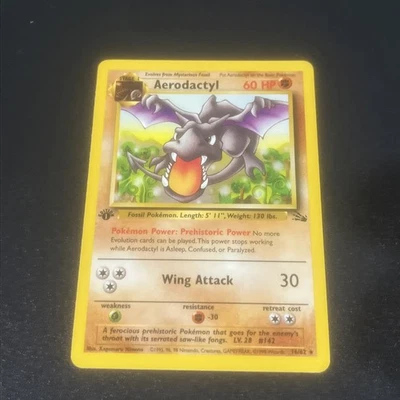 1999 Pokemon Fossil Ptera French Aerodactyl 1st Ed Non Holo Rare 16/62 Vintage - Image 1 of 2