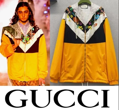 Jaqueta corta-vento unissex tamanho grande Gucci 2019 42 44 46 4 6 8 10 casaco capuz P M G - Imagem 1 de 4