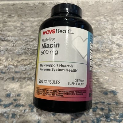 CVS NIACINA SIN DESCARGA 500 MG 200 cápsulas. Exp:07:27 Foto 1 de 3