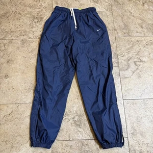Nike Track Pants Mens Medium Blue Green Zippered Ankles Lined Y2K - Picture 1 of 6