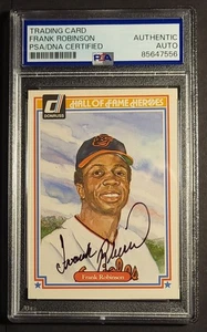 FRANK ROBINSON signed DONRUSS HOF HEROES #19 autograph card PSA DNA BALT ORIOLES - Picture 1 of 2