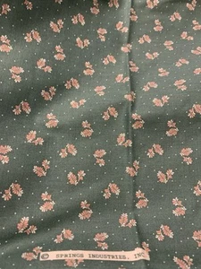 Vintage salbeigrün Mini Blatt Druck Stoff von Springs Industries Inc 3-1/2 Yard - Bild 1 von 2