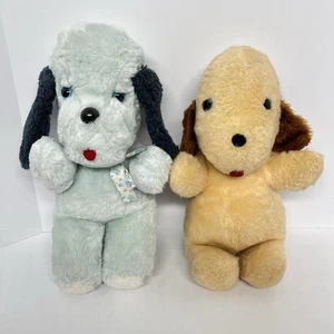 Vintage 1970er Plüsch 2er Set Henry Hund und blauer Welpe Stofftier Messe 17 Zoll - Bild 1 von 12