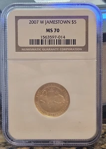 2007-W Jamestown Gold $5 NGC COIN - Picture 1 of 2