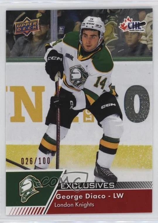 2022-23 Upper Deck CHL Exclusives /100 George Diaco #202 - Image 1 of 2