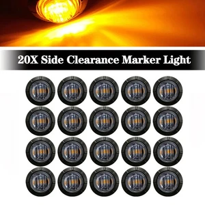 20X Amber Smoked 3/4" LED Bullet Lights - Truck Trailer Round Side Marker - Foto 1 di 8