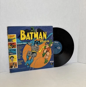 Vintage Batman And Robin 1966 Record Cover Original Art Tifton Super Heroes READ - Imagen 1 de 9