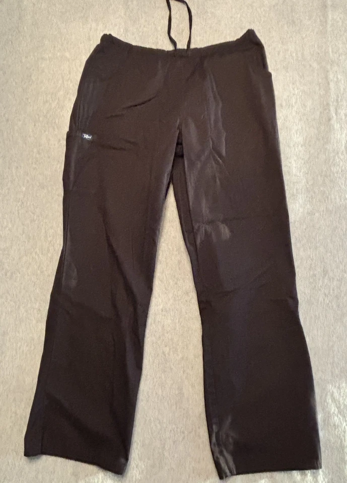 Tafford Pants Unisex Medium Black Medical Scrubs Drawstring Closure Pockets - Image 1 of 4