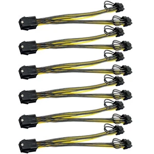 PCI-E 6 Pin Female to Dual 8(6+2) Pin Male PCIe Adapter Power Cable PCI Expre... - Picture 1 of 5