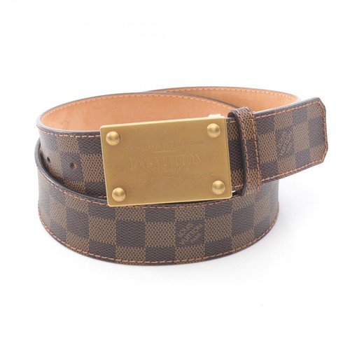 LOUIS VUITTON（LV） Cintura Louis Vuitton Ceinture Avantur tela damier PVC marrone Ebene usata uomo GHW