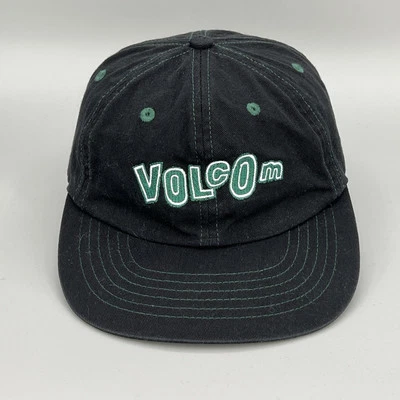 Volcom Hat One Size Black Embroidered Logo Strapback Baseball Cap - Image 1 of 4