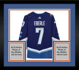 Framed Jordan Eberle Signed 2022 NHL All-Star Game Blue Adidas Authentic Jersey - Picture 1 of 5