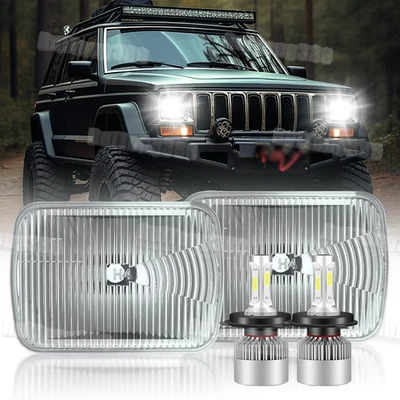 Светодиодная фара дневного света DOT 5x7 7x6 дюймов для Jeep Wrangler YJ 1986-1995 Cherokee XJ - Изображение 1 из 4