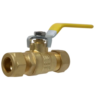 10 PIECES 1/2" COMPRESSION BALL VALVE, LEAD FREE BRASS, 600 PSI WOG, FULL PORT - Image 1 of 4