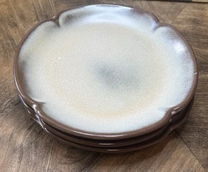 Set of 3 Salad Plates 7.5" FRANKOMA Pottery Plainsman 5G Oklahoma USA Rustic - Picture 1 of 7