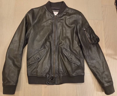 J. Crew - Wallace and Barnes MA-1 Leather Bomber Jacket - Small - Image 1 of 4