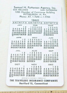1960~LE COMPAGNIE ASSICURATIVE VIAGGIATORI~ PORTAFOGLIO/CALENDARIO TASCABILE~ QUADRIFOGLIO 4 FOGLI - Foto 1 di 4