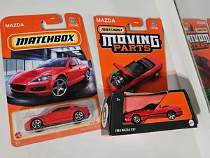 Matchbox 2024 1988 Mazda Rx-7 Moving Parts + 2004 Mazda Rx-8 #49 - Picture 1 of 9
