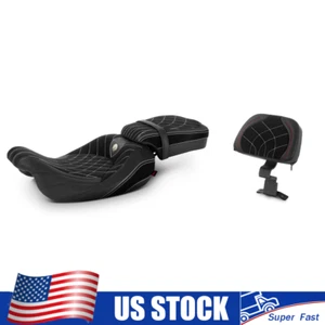 Rider Passenger Seat Driver Backrest Pad For Harley Road King FLHR FLHRC 2009-23 - Bild 1 von 6