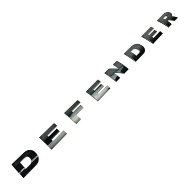 93-17 Land Rover DEFENDER Raised Block Gloss Black Front Hood Lettering Genuine - Image 1 of 3