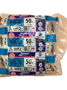 Romex SIMpull 14/3 NM-B Filo da Terra per Interni - Circa 50' - Foto 1 di 1