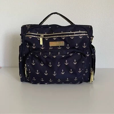 Ju-Ju-Be Navy Blue Nautical Print Diaper Travel Bag - Image 1 of 4