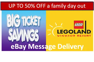 4 X 🎉  ALMOST FREE TICKET  🎉 Legoland Lego Land Windsor   ✅ EXPIRES 31/07/24 ✅ • 8£