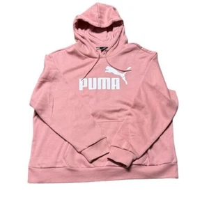 Puma Essential Pink Cotton Blend Pullover Hoodie Sweatshirt Size Large - Picture 1 of 8