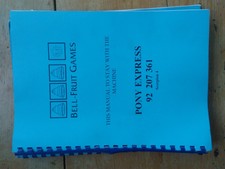 bell fruit pony express fruit machine manual 92 207 361
