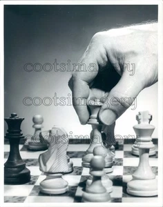Hand Moving Queen Chess Piece Ewing Galloway Press Photo - Picture 1 of 2